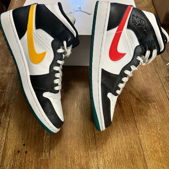 Air Jordan 1 Mid 'Alternate Swooshes Red Yellow (Women's) - Picture 4 of 7